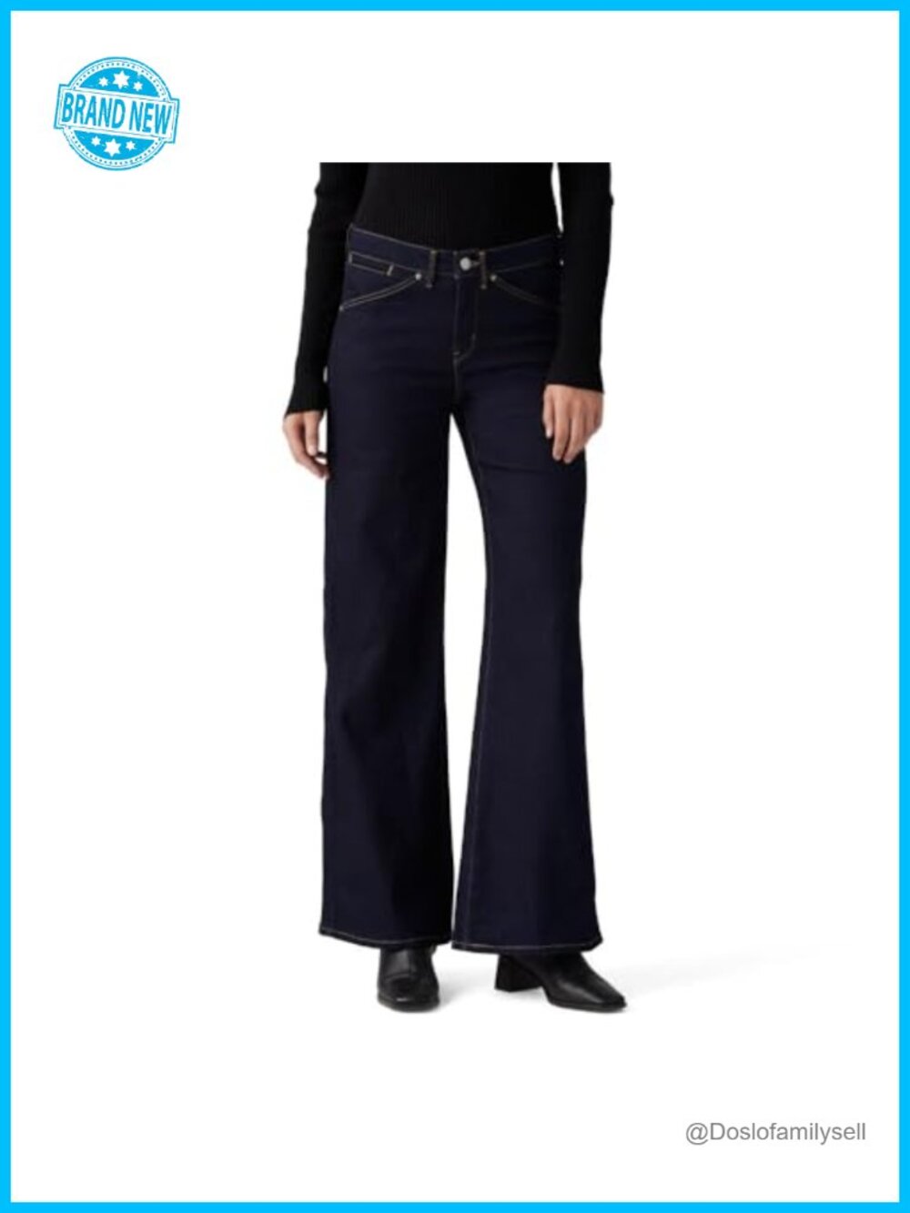 Wide-Leg Shaping Jeans Mid Rise Pleated Front Casual